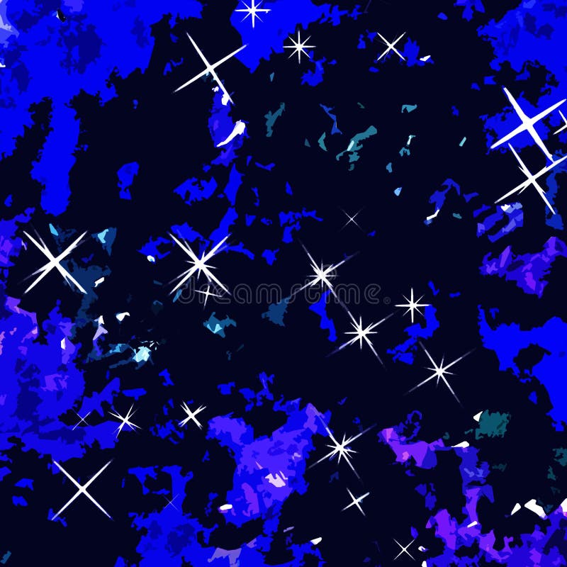 Blue and Black Background with Stars Stock Illustration Illustration