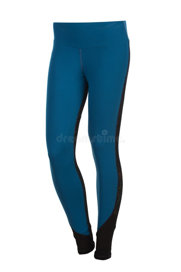 Blue and Black Leggins Isolated on White Background. Stock Image