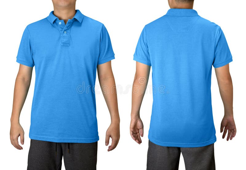 Men In Blank Red Polo Shirt, Front And Back View, White Background ...