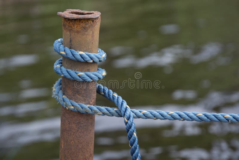 Nautical Rope stock photo. Image of river, boat, mooring 3498000
