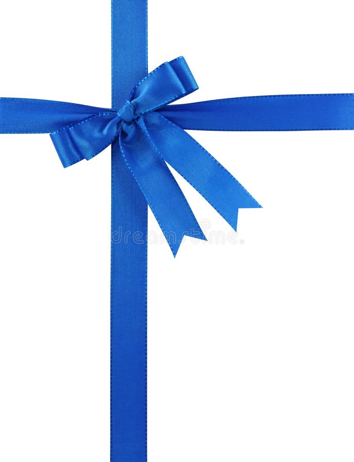 Big blue ribbon bow cutout stock image. Image of blue 7342427