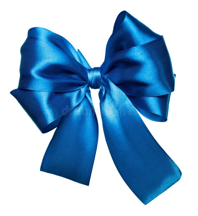 Blue Bow Made from Silk Ribbon Stock Image Image of celebration