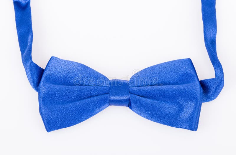 Blue bow tie on white stock photo. Image of fashion, isolated 40974912