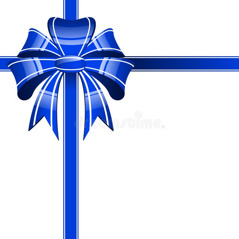 Blue bow on a white background