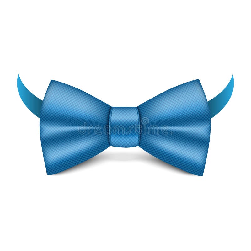 Blue Bowtie Icon, Realistic Style Stock Vector - Illustration of polka ...