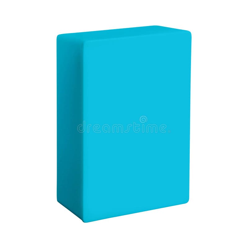 Birthday Gift Christmas Present Light Blue Box Isolated on White Stock