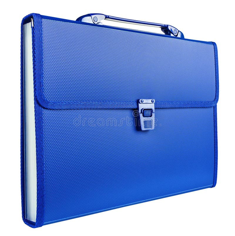 Blue Briefcase For Documents From Plastic Document Bag With Handle  Briefcase Closed White Background Stock Photo - Download Image Now - iStock