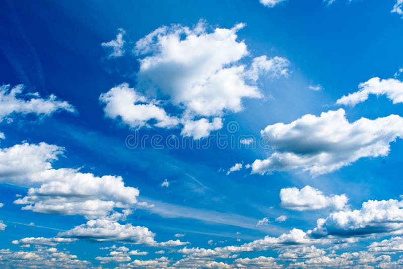 Blue bright sky with white clouds