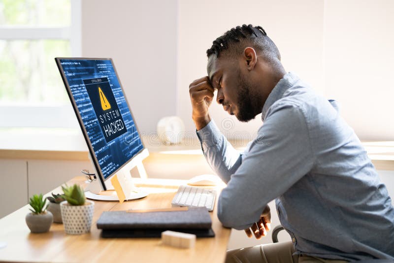 Blue BSOD Error At Computer stock image