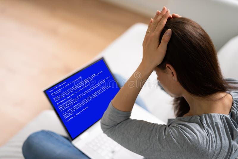 Blue BSOD Error At Computer royalty free stock photo