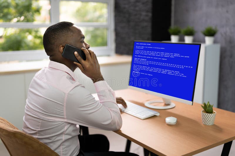 Blue BSOD Error At Computer royalty free stock image
