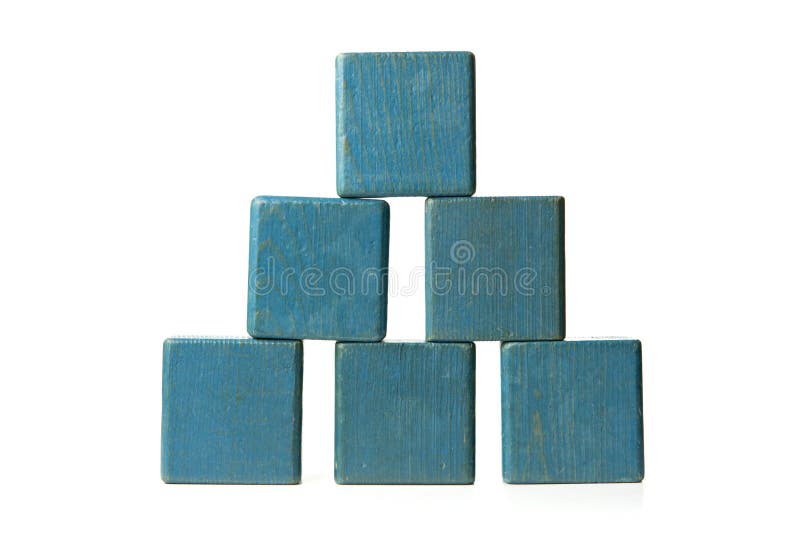 Blue building blocks on white background