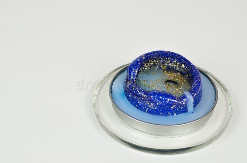 Blue burnout candle stock image. Image of sorrow, wick 64557817