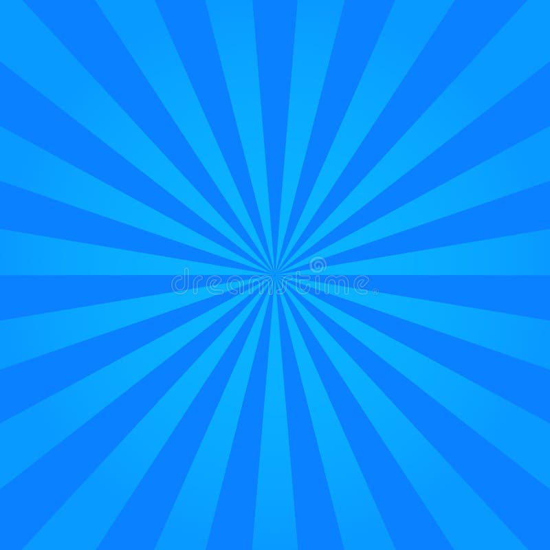 Blue burst background in retro style. Abstract sunburst pattern illustration. Explosion starburst texture for design wallpaper.