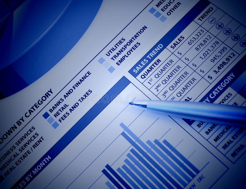 Blue Business Financial Chart Graph