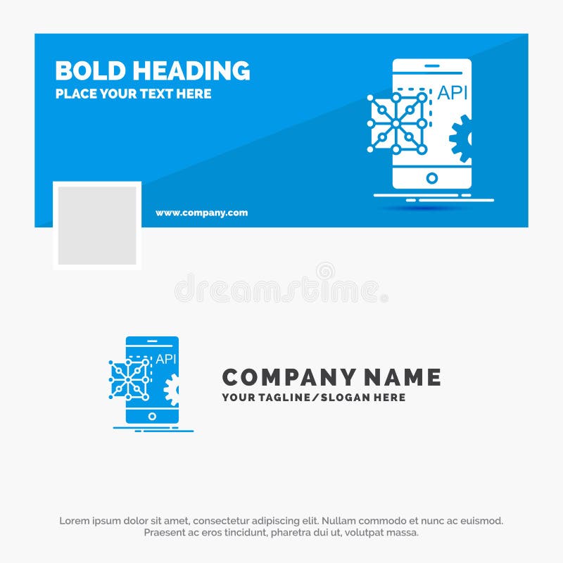 Blue Business Logo Template for Api, Application, coding, Development, Mobile. Facebook Timeline Banner Design. vector web banner stock illustration Blue Business Logo Template for Api, Application, coding, Development, Mobile. Facebook Timeline Banner Design. vector web banner stock illustration