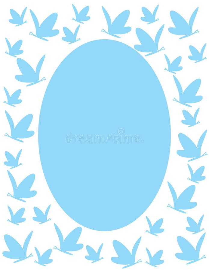 Blue butterflies frame stock illustration