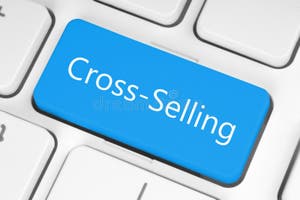 Blue Button With Cross Selling Words On The Keyboard Technology And Blue Button With Cross Selling Words On The Keyboard Technology And