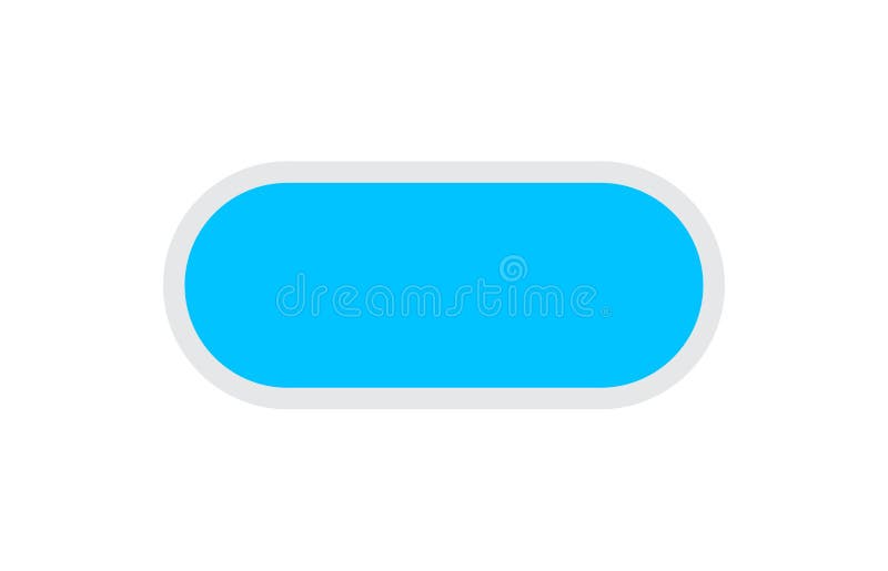 Blue button square and rounded corner, blue square button simple, icon square shape with corner curve and grey outline stroke royalty free illustration