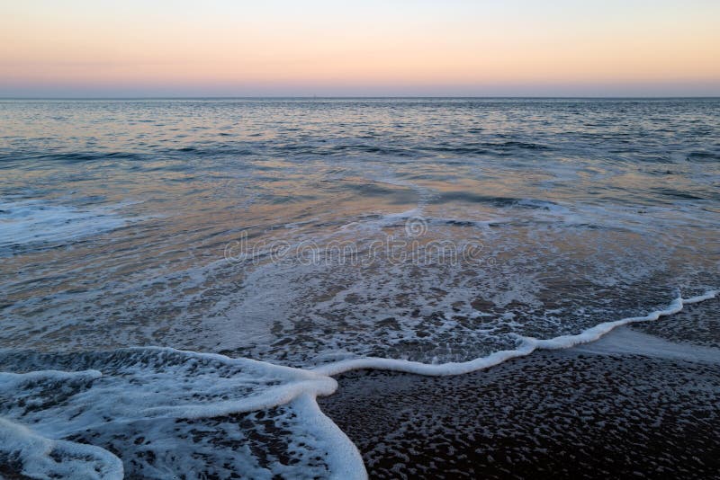 Blue Calm Sea in Tropical Beach. Tranquil Ocean Waves. Stock Image