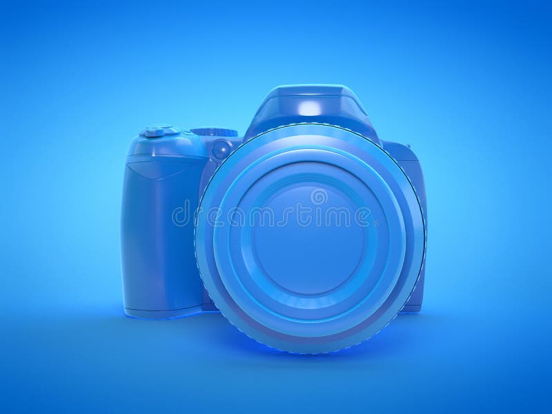 A blue camera vector illustration