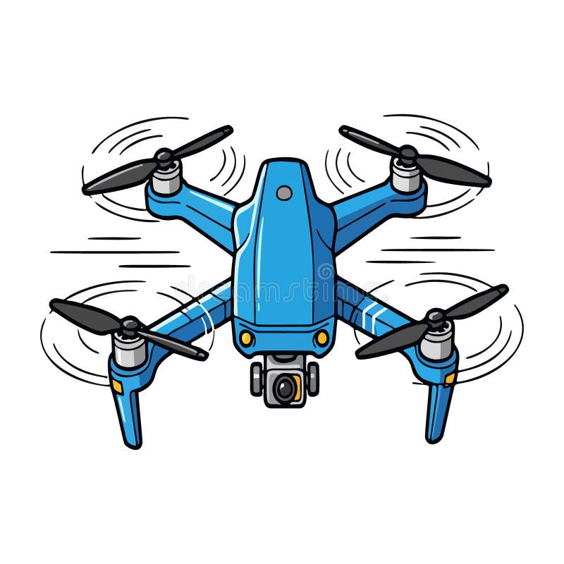 Blue Camera Drone stock illustration