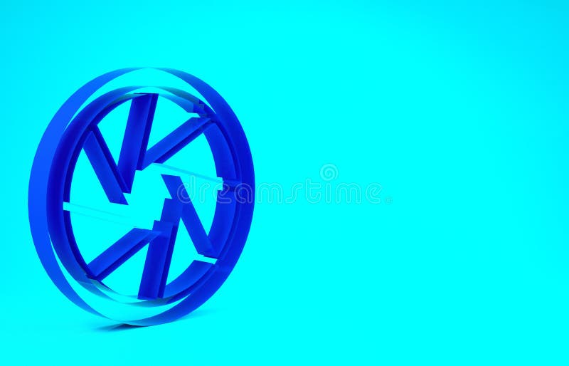 Blue Camera shutter icon isolated on blue background. Minimalism concept. 3d illustration 3D render stock illustration