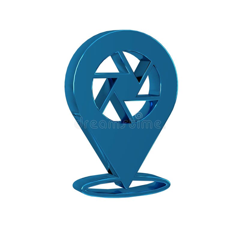 Blue Camera shutter icon isolated on transparent background. stock illustration
