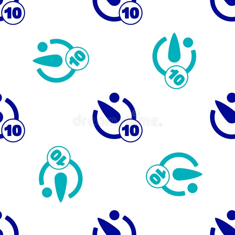 Blue Camera timer icon isolated seamless pattern on white background. Photo exposure. Stopwatch timer 10 seconds. Vector vector illustration