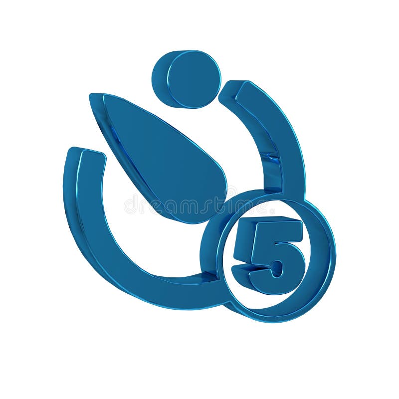 Blue Camera timer icon isolated on transparent background. Photo exposure. Stopwatch timer 5 seconds. vector illustration
