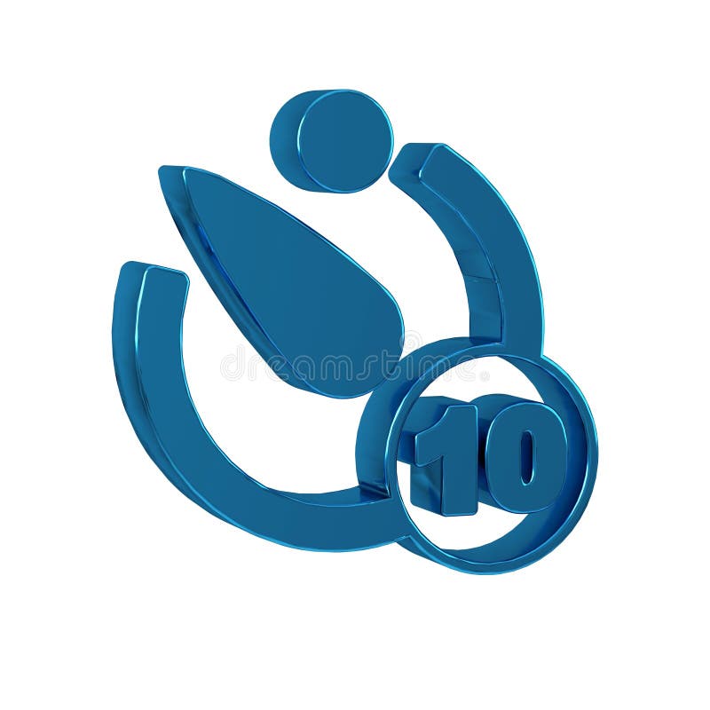 Blue Camera timer icon isolated on transparent background. Photo exposure. Stopwatch timer 10 seconds. royalty free illustration