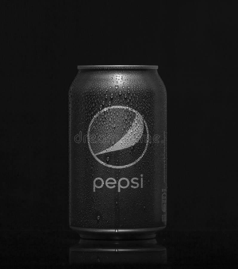 A Can of Chilled Pepsi Max with Ice Against a White Background ...