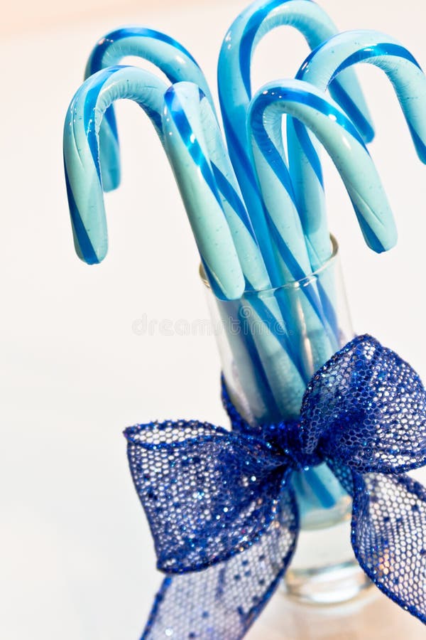 Blue Candy Canes stock photo. Image of holiday, white 37748756