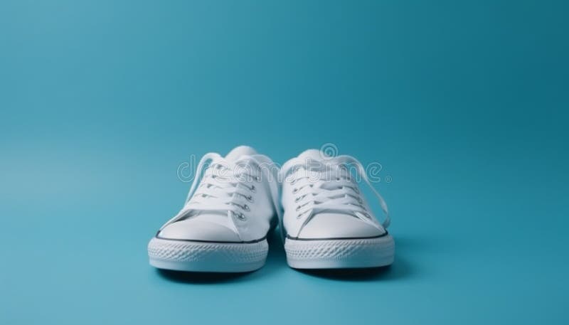 Blue Canvas Sports Shoes with Untied Shoelaces Generated by AI Stock ...