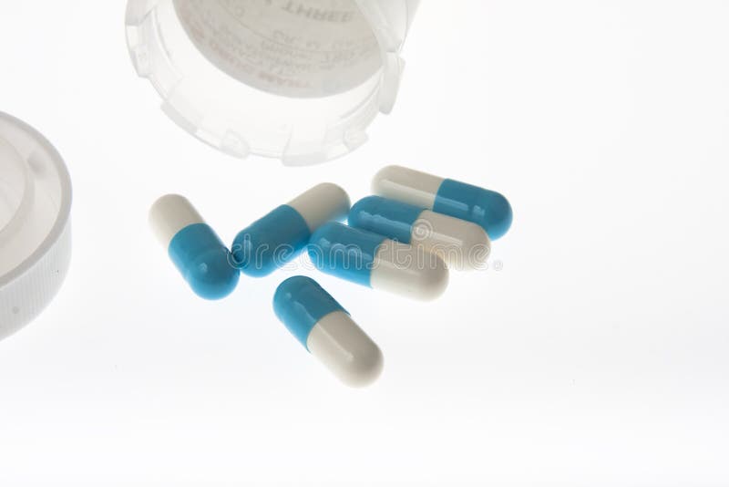 Blue capsules royalty free stock photography