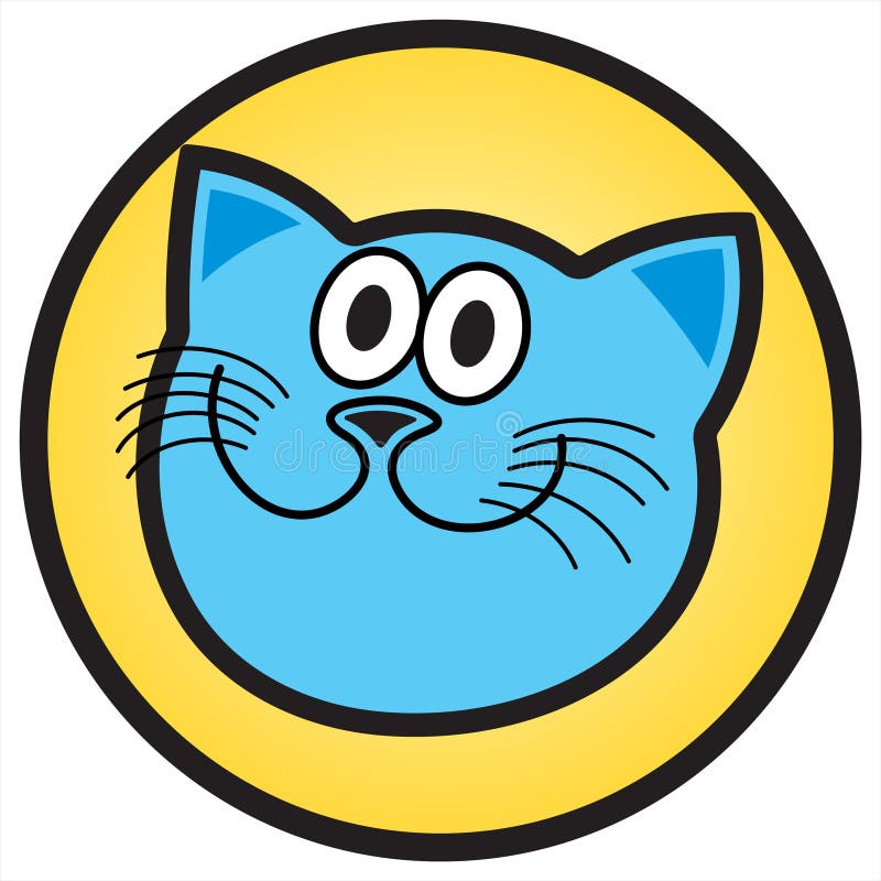 Blue cat stock vector. Illustration of print, animal 50105945