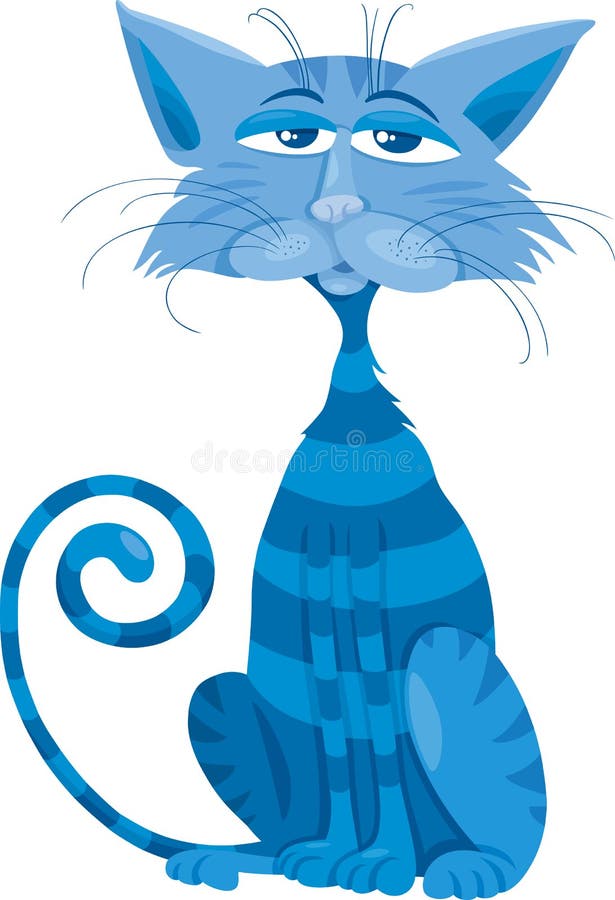 Blue Cat Character Cartoon Illustration Stock Vector - Illustration of clip, tale