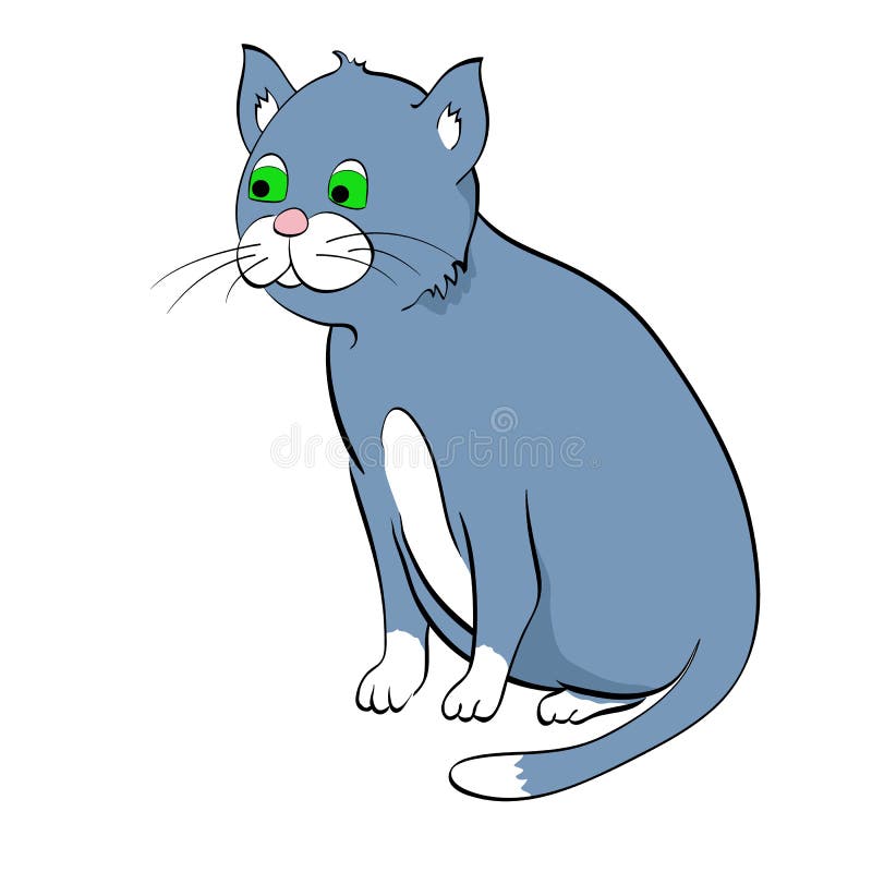 Blue Cat. Vector Illustration Stock Vector Illustration of vector