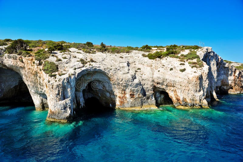 Blue caves on Zakynthos island, Greece