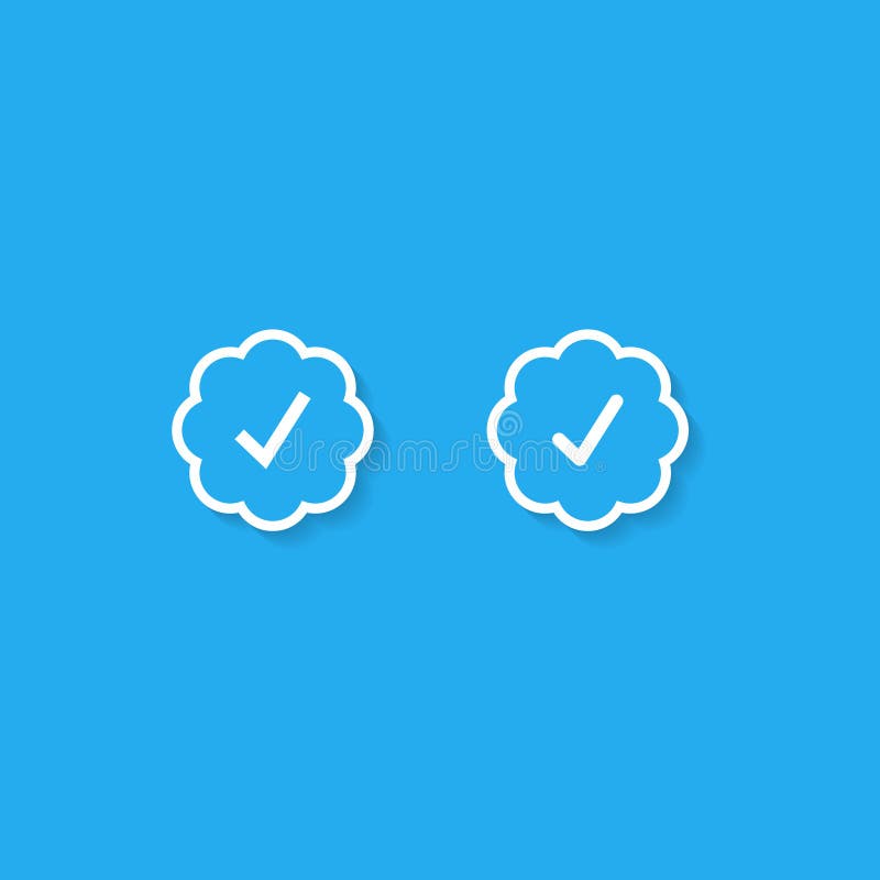 Blue verified badge icon vector. Tick, check mark sign symbol of social  media profile 14029612 Vector Art at Vecteezy