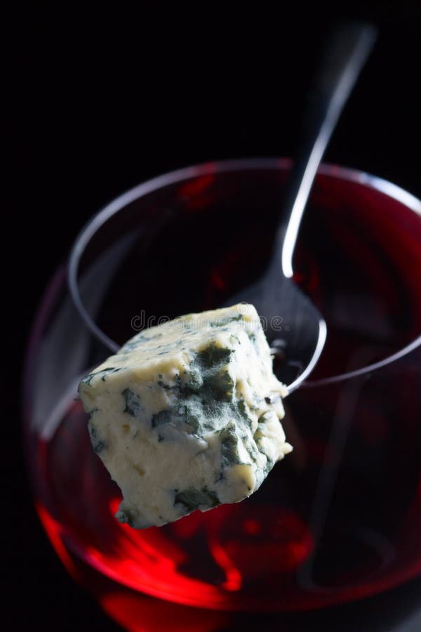 Blue Cheese and Glass of Red Wine . Stock Image Image of cheese