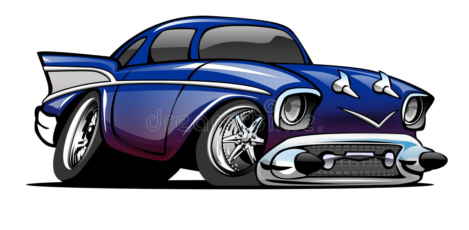 Classic American Sports Car Cartoon Illustration Stock Illustration ...