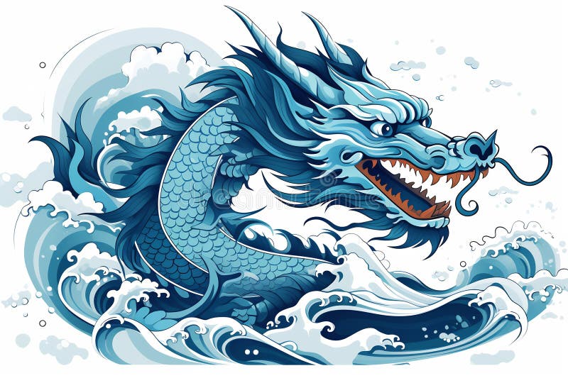 Blue Chinese Dragon Symbol of 2024. Chinese New Year Stock Image