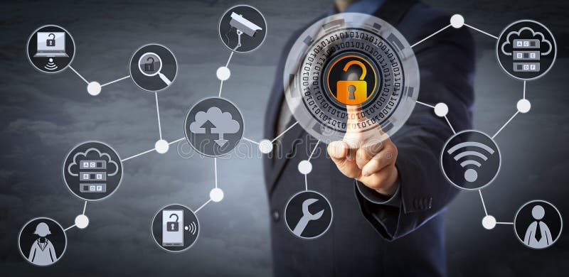 Blue Chip Manager Unlocking Access Control stock photos
