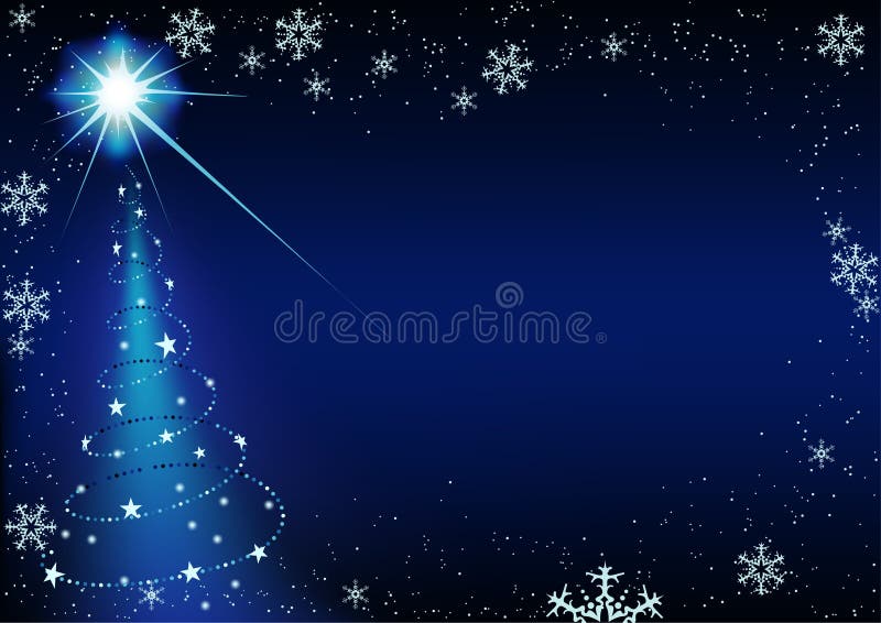 Blue Christmas Tree stock vector. Illustration of stars 3544723