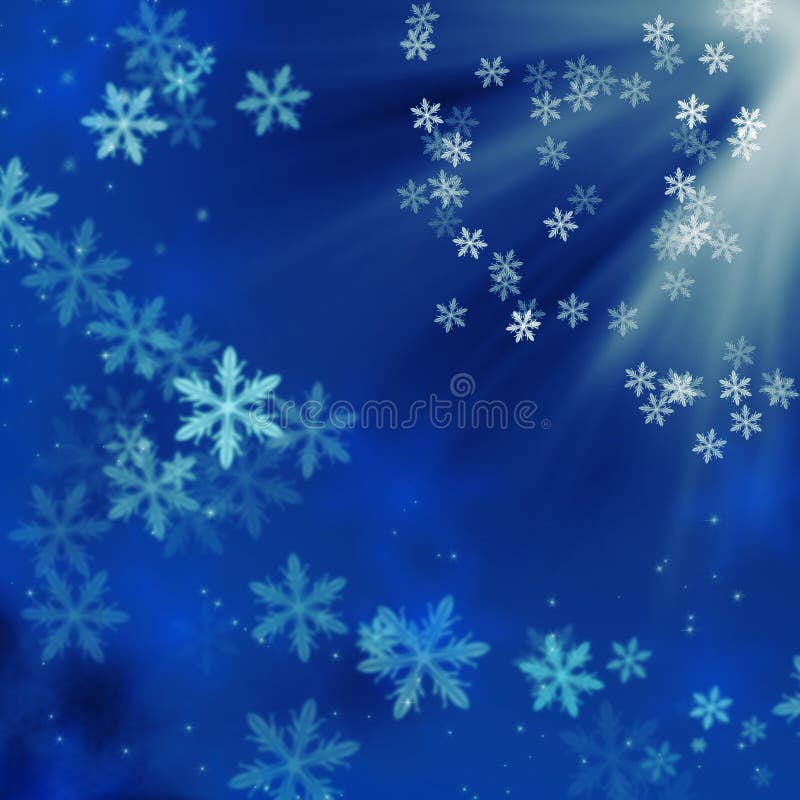 Blue christmas background with snowflakes
