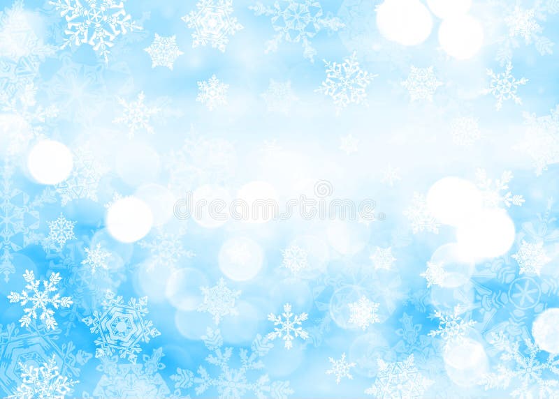 Blue Christmas background with snowflakes