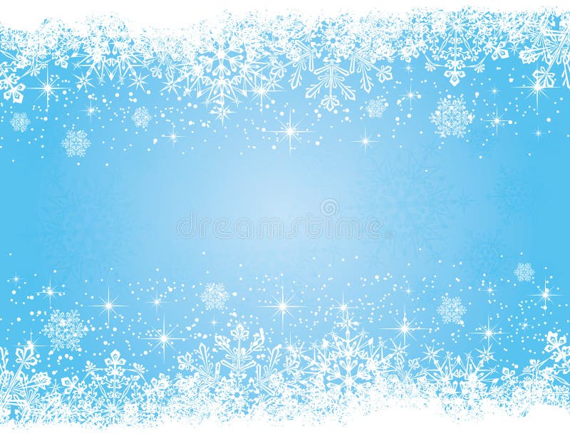 Blue Christmas background with stars and snowflake