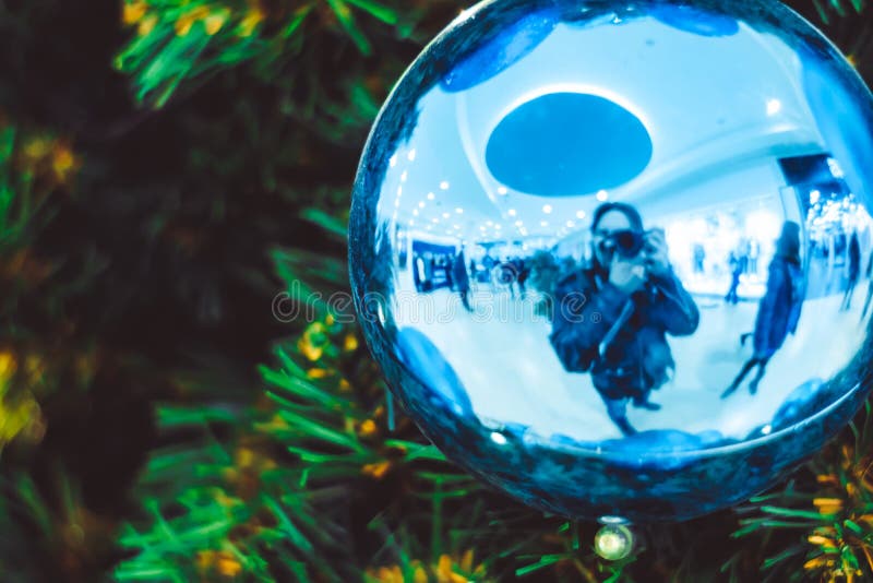 Christmas ball on the branches fir. royalty free stock photo