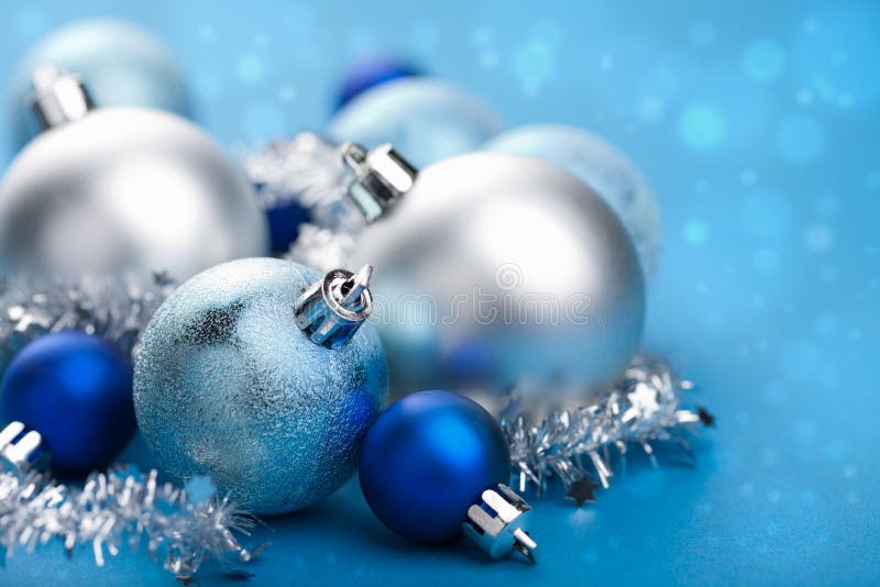 Blue Christmas Balls Border Stock Image - Image of modern, christmas ...